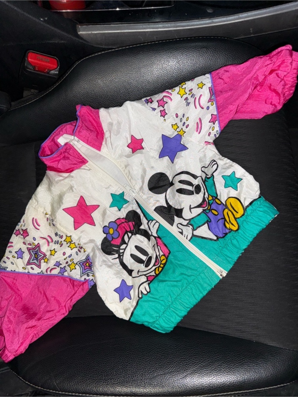 vintage Disney Mickey Mouse Kids Color Block Rain Jacket